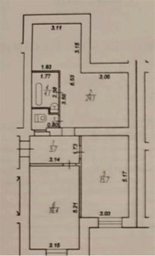 2-к квартира, 2/11 эт., 68м²